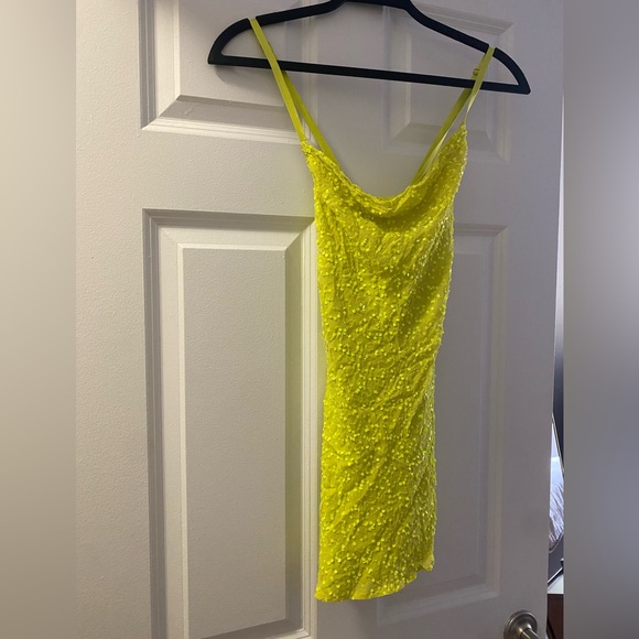 Beautiful yellow sequin Show Me Your Mumu mini dress - worn once size XS - Picture 3 of 7